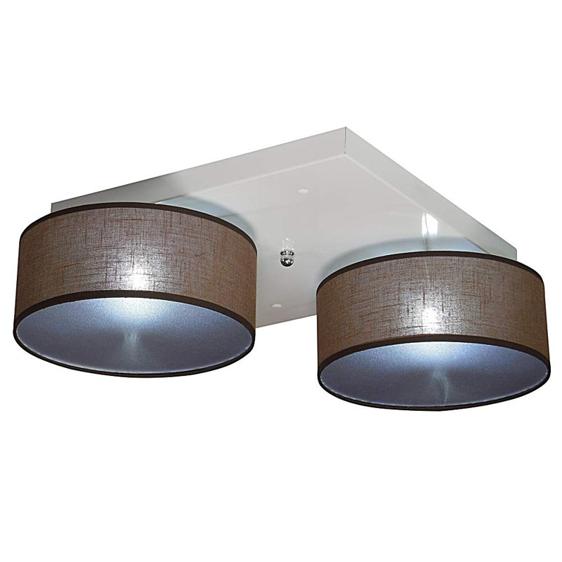 Pulley Fabric Semi Flush Mount, Brown