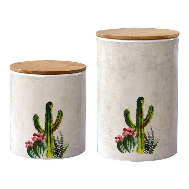 Succulent Ceramic / Porcelain Canister - Set of 2