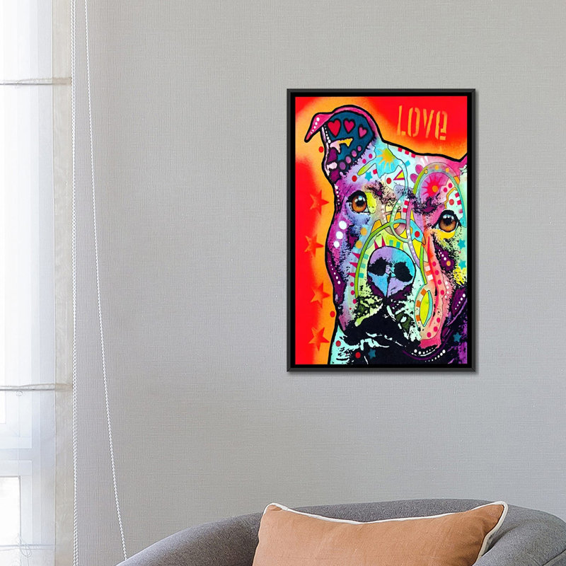 «Thoughtful Pit Bull», reproduction sur toile tendue, H 18 po x l 12 po x P 1,5 po, Toile tendue