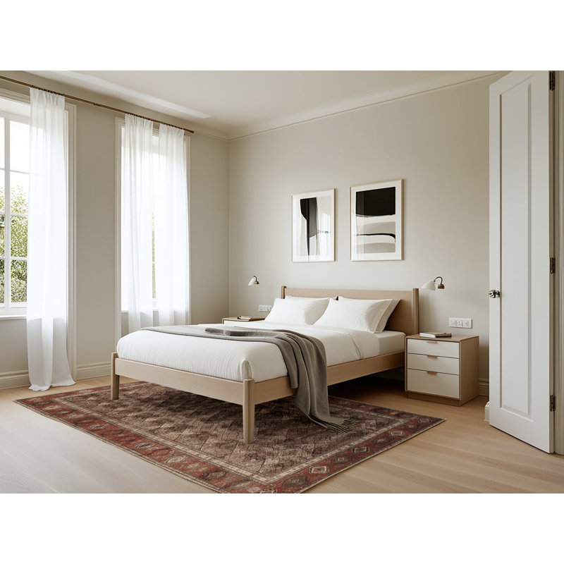 Tapis brun lavable à la machine, Rectangle 5 pi x 7 pi