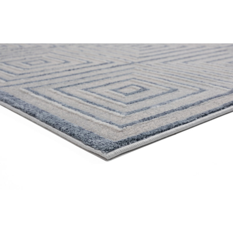 Tapis gris à motif géométrique Emmeline, Rectangle 1 pi 11 po x 3 pi