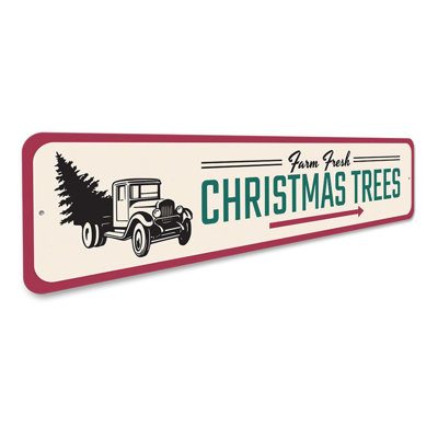 Farm Fresh Christmas Trees Custom Aluminum Sign