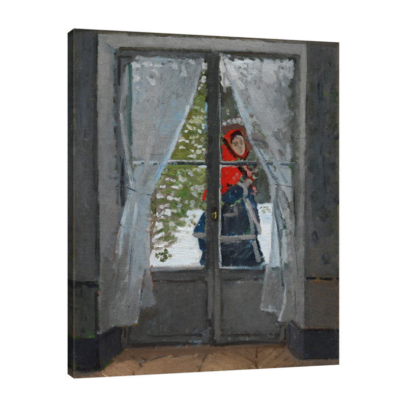 Le foulard rouge par Claude Monet - reproduction d'art sur toile tendue, H 30 po x l 24 po x P 1,5 po