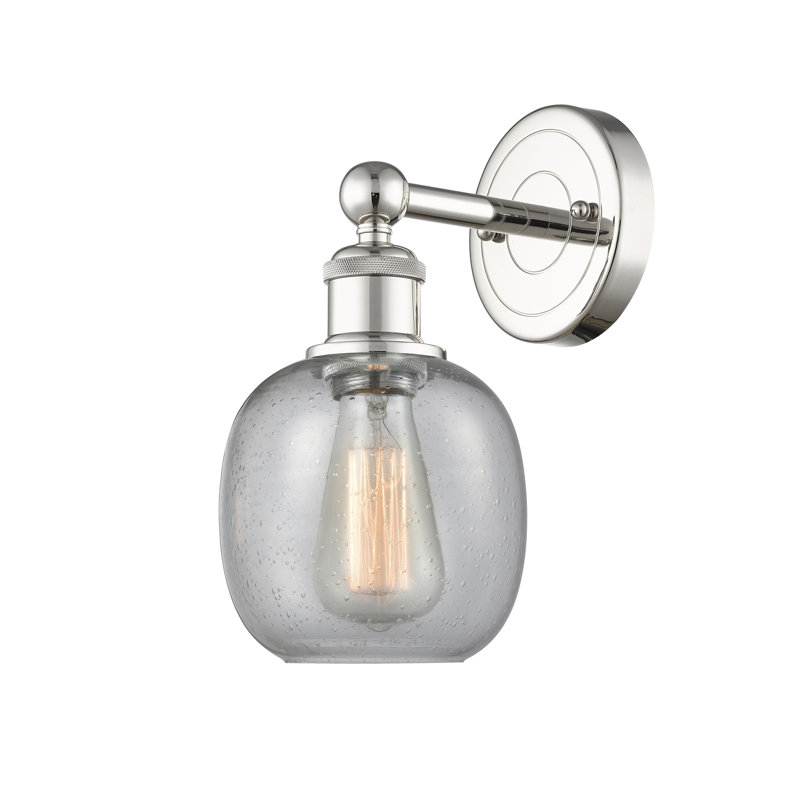 Cheraw Armed Sconce, Seedy, Polished Nickel