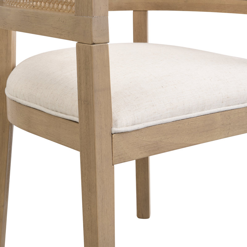 Chaise de salle à manger (beige + frêne naturel-2287B), ensemble de 2