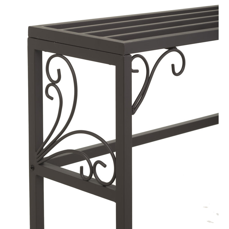 Support à plante gigognes en métal avec volutes, ensemble de trois