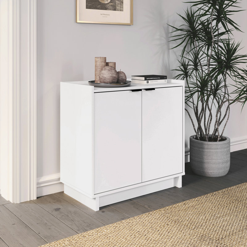 Oak Light Wood Living Room Cabinet with Adjustable Shelving