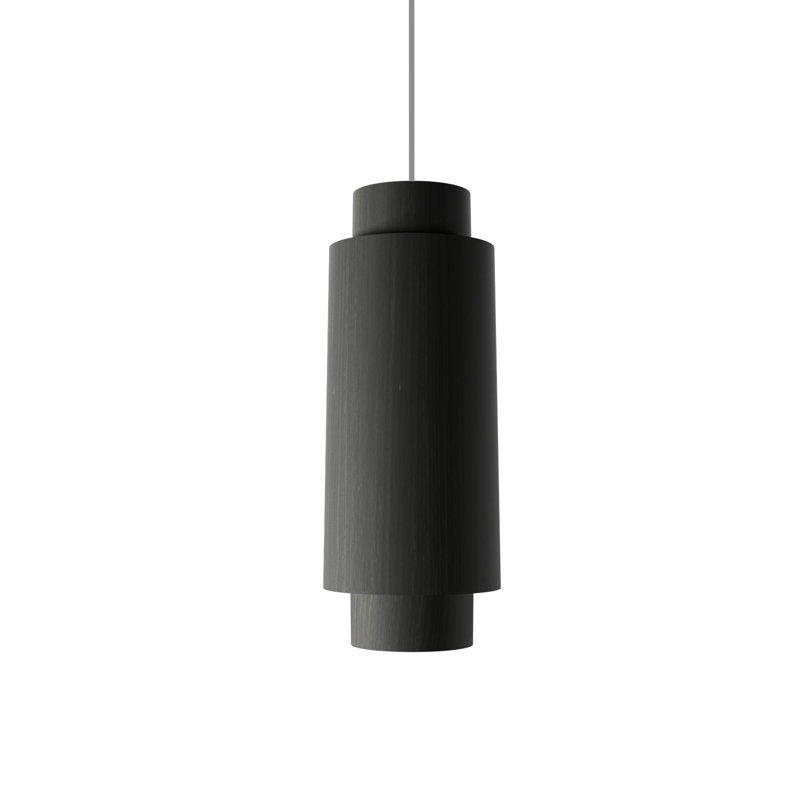 Cylindrical 1 - Light Pendant, 15.75" H x 6.3" W x 6.3" D, Charcoal