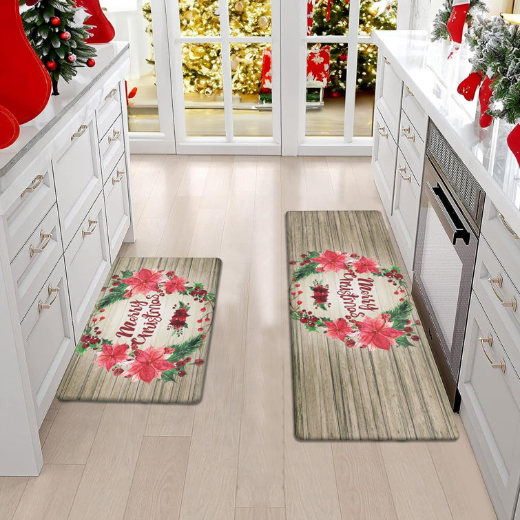 Non Slip Mats for Kitchen Floor, Long Kitchen Mat Machine Washable Buffalo  Plaid Kitchen Rugs Washable for Floor, Soft Gray Kitchen Mat Cushione