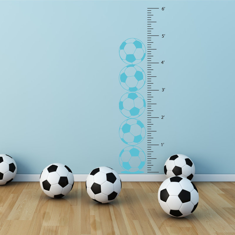 Décalcomanie murale graphique de croissance foot, Bleu geyser