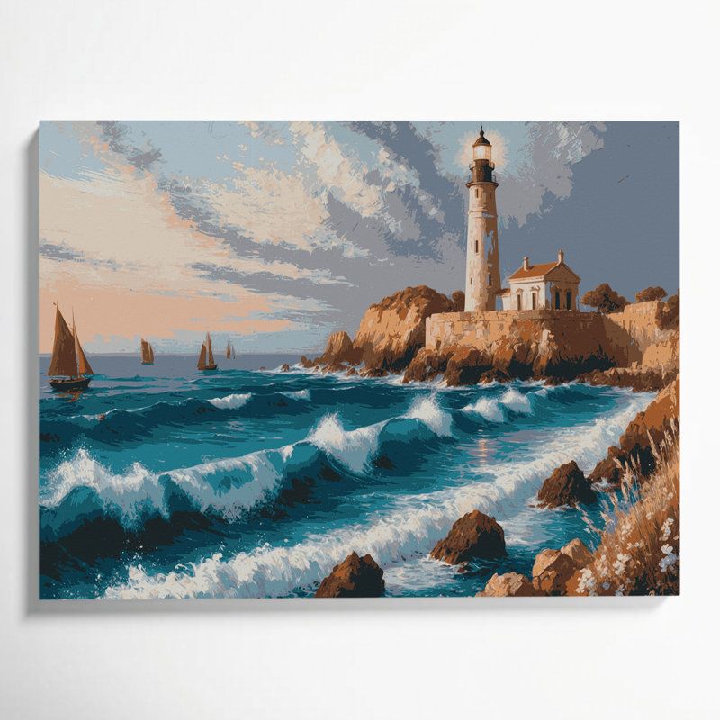 Art nautique gris sur toile, H 20 po x l 24 po