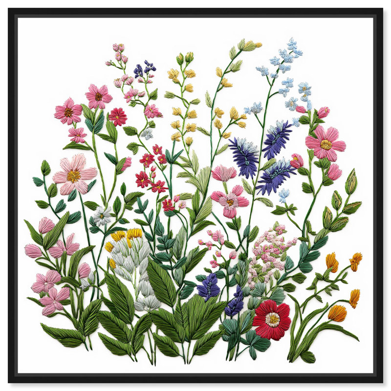 Wildflower Patch II, impressions sur toile par , H 13 po x l 13 po, Structure noire