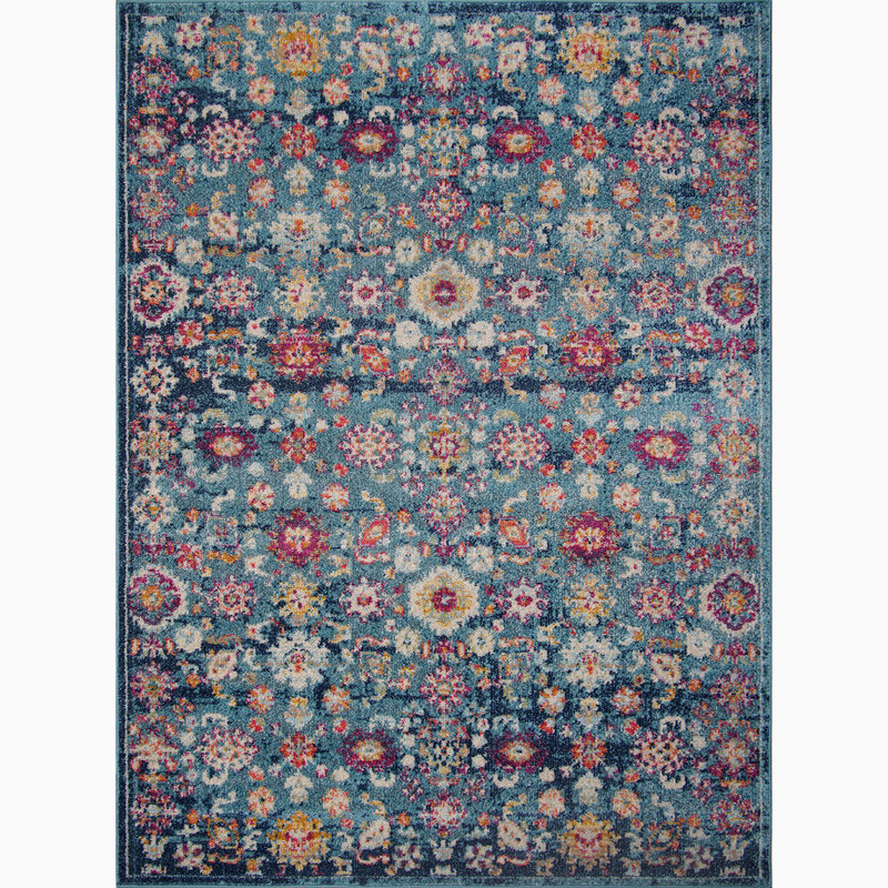 Ethnic Design Hall Carpet, Blue, 3.3 x 6.6 ft | 100% Polypropylene, 1500 g/m², 0.3 in Pile Height | Machine Woven, 180,000 Thread Points | Durable Jute Sole, Vacuum Cleaner Compatible | Stylish & Easy to Maintain