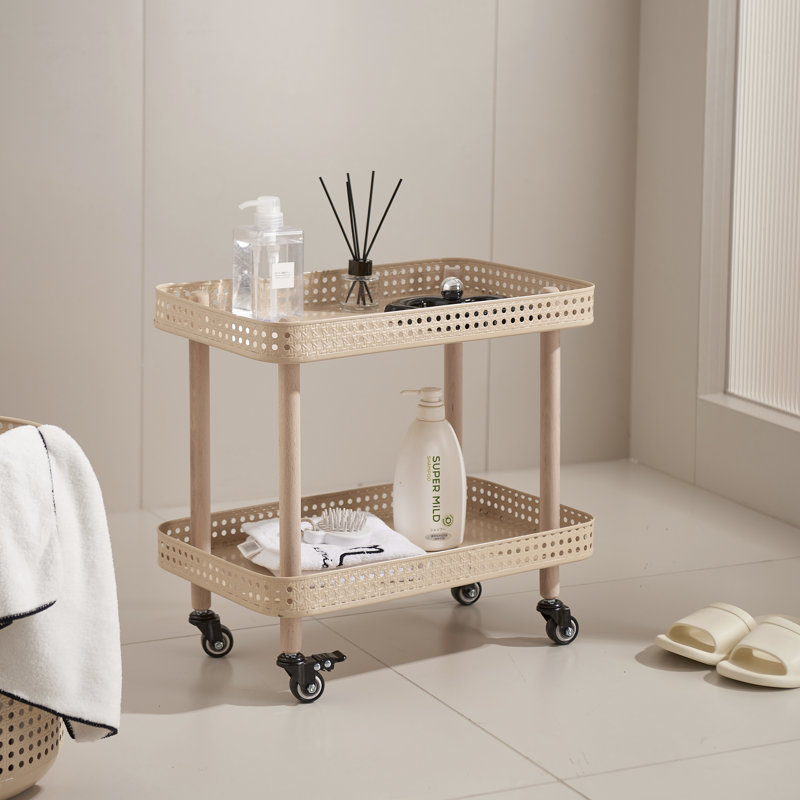 rectangle double-layer metal cart