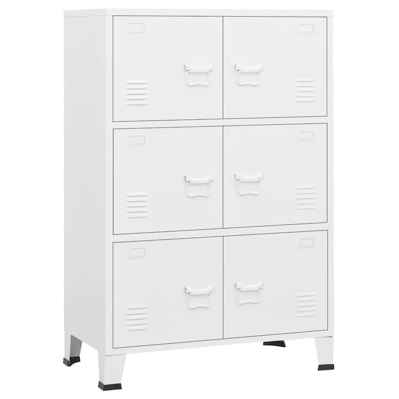 Storage Chest White Metal Medium Rectangular Storage Chest Contemporary Home Organization, White
