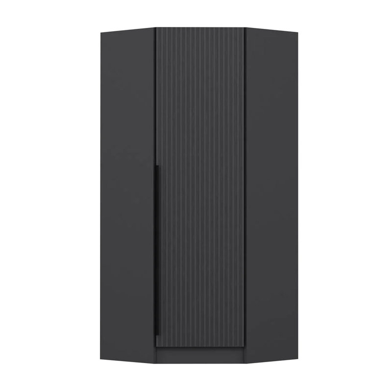 Armoire moderne anthracite 74,0 x 82,7 x 20,5 pouces | 100% panneau de particules enduit de mélamine, épaisseur: 0,7 pouce | Conception élégante pour les solutions de chambre à coucher et de rangement, finition durable et élégante