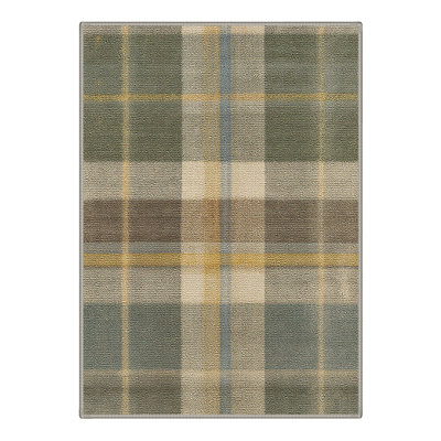 Abdellah Modern Machine Washable Beige / Green Indoor Area Rug With Non-Slip Backing