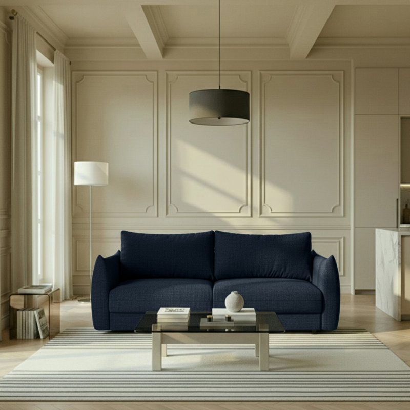Bronte 3 Seater Fabric Sofa Bed, Blue