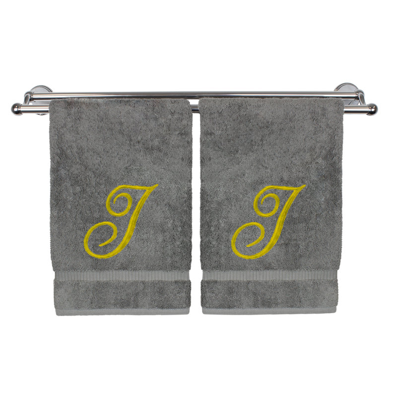Super Plush Hand Towel, Gray/Gold, I