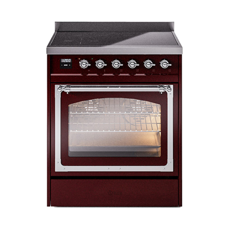 ILVE Nostalgie II Noblesse 30 in Induction Range, Burgundy/Chrome