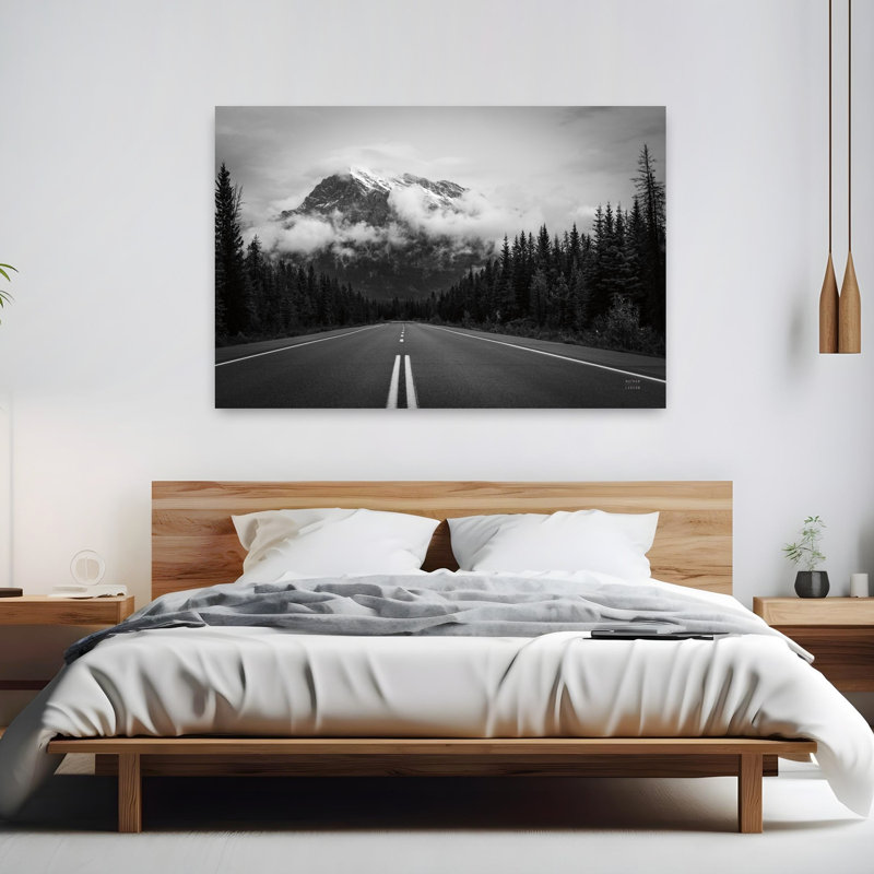 Paysage contemporain abstrait en mouvement, 40" H x 60" W