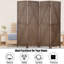 Paravent 4 panneaux de cloison pliant en bois de style champêtre pour chambre à coucher, brun