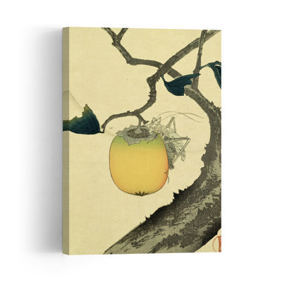 Grasshopper Eating A Persimmon, 1807 Abstract Contemporary Grasshopper Fruit Tree Wall Art Print