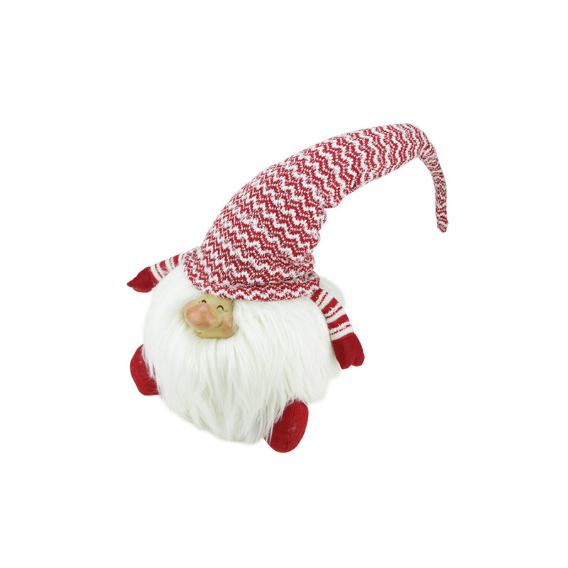 Figurine de Noël rouge et blanche assise de père Noël gnome, H 14,75 po x l 13 po x P 11 po