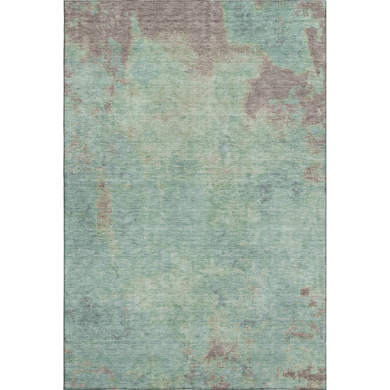 Tapis abstrait Varroville AMF1710 lavable à la machine de qualité supérieure, Rectangle 2 pi 6 po x 3 pi 10 po