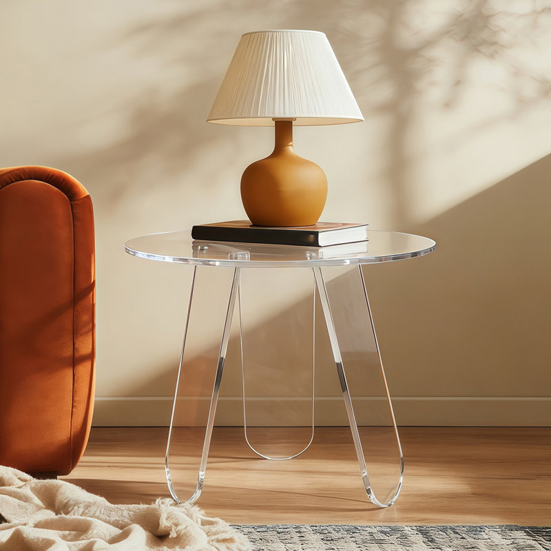 Three Leg Coffee Table with Storage, Transparent
