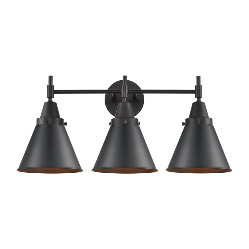 Gayle 3 - Light Dimmable Vanity Light, 4 Watt Vintage LED Bulb, Matte Black, Matte Black
