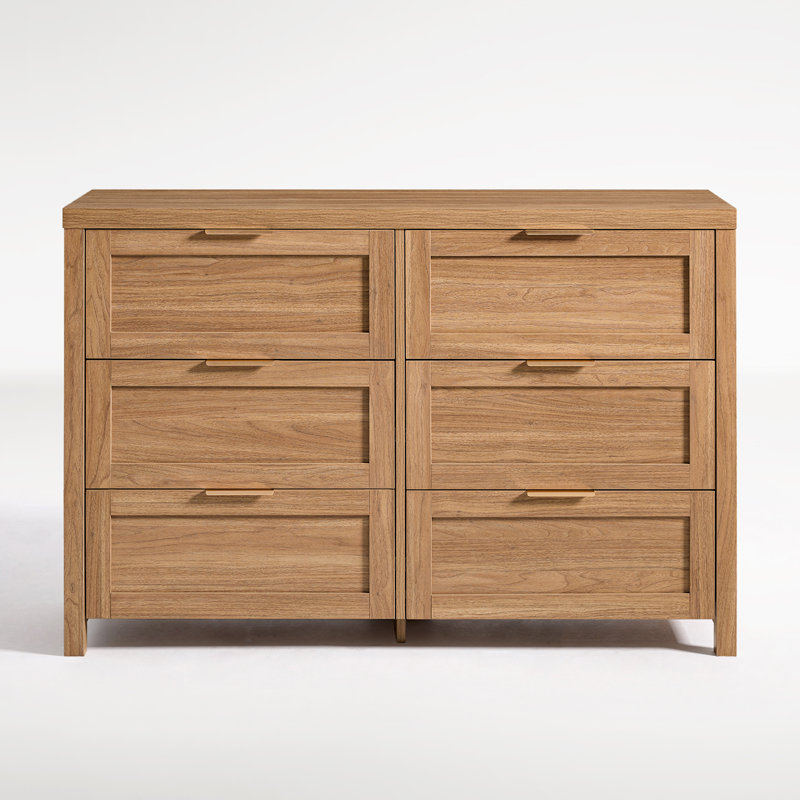 120 cm W Chest of 6 Drawers, Natural Oak