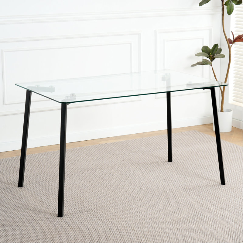 Table de salle à manger 51,2 "en verre (table seulement)