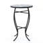 Table d'appoint d'extérieur ronde avec plateau de style mosaïque et pieds courbés en fer