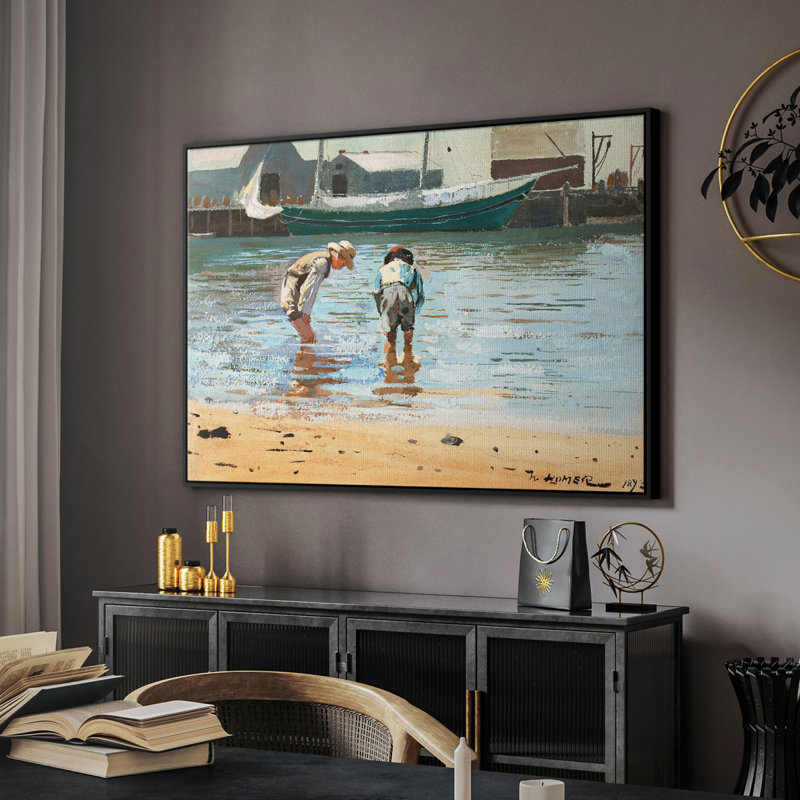 Paysage rétro - CVII, H 17 po x l 25 po, Toile avec cadre flottant noir