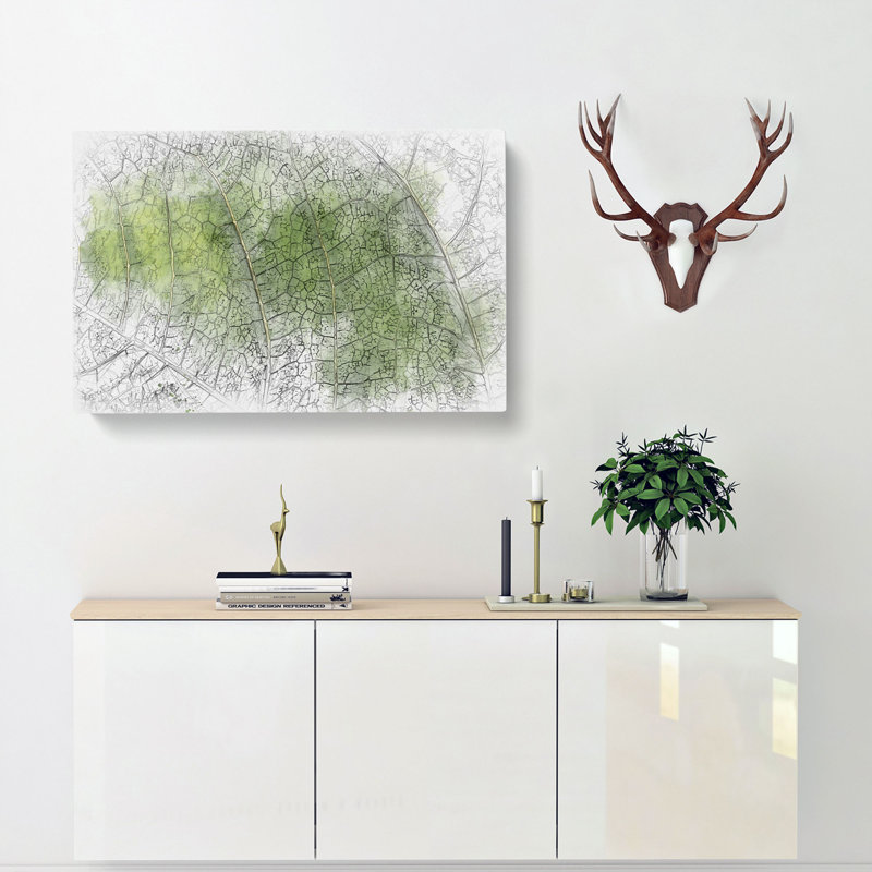 Leaf Veins - Wrapped Canvas Painting, 60cm H x 91cm W x 3cm D