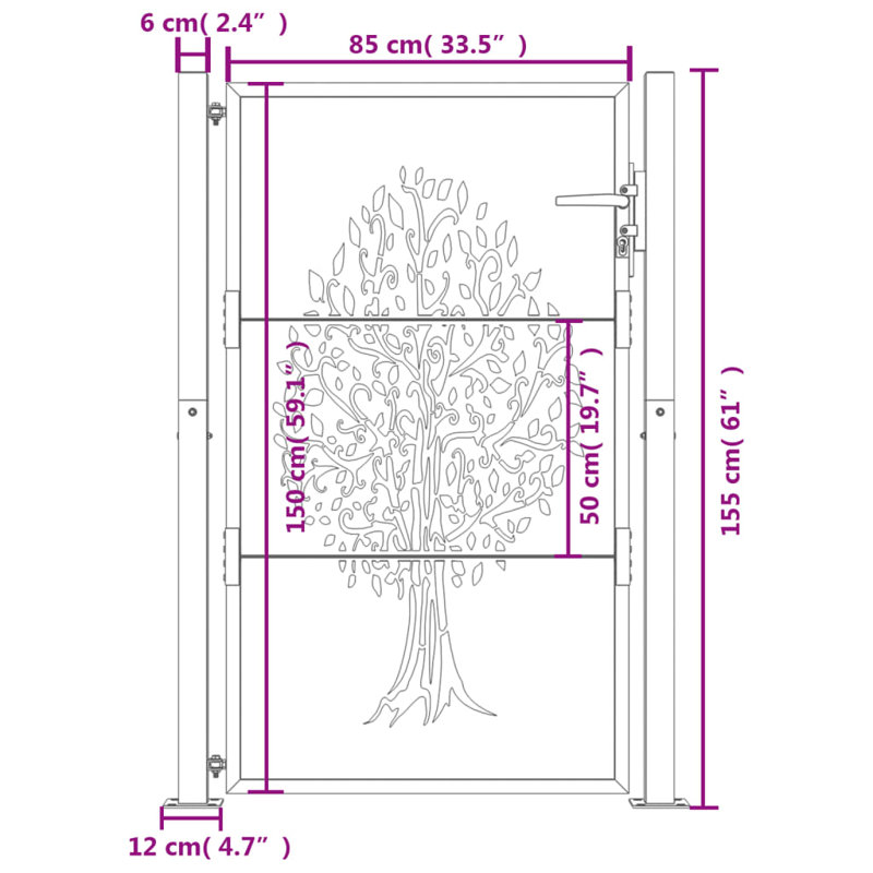 Danina Brown Metal Gate, 155x105cm