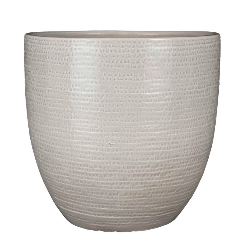 Cecilya Handmade Pot Planter, 32cm H x 35cm W x 35cm D, Light Grey
