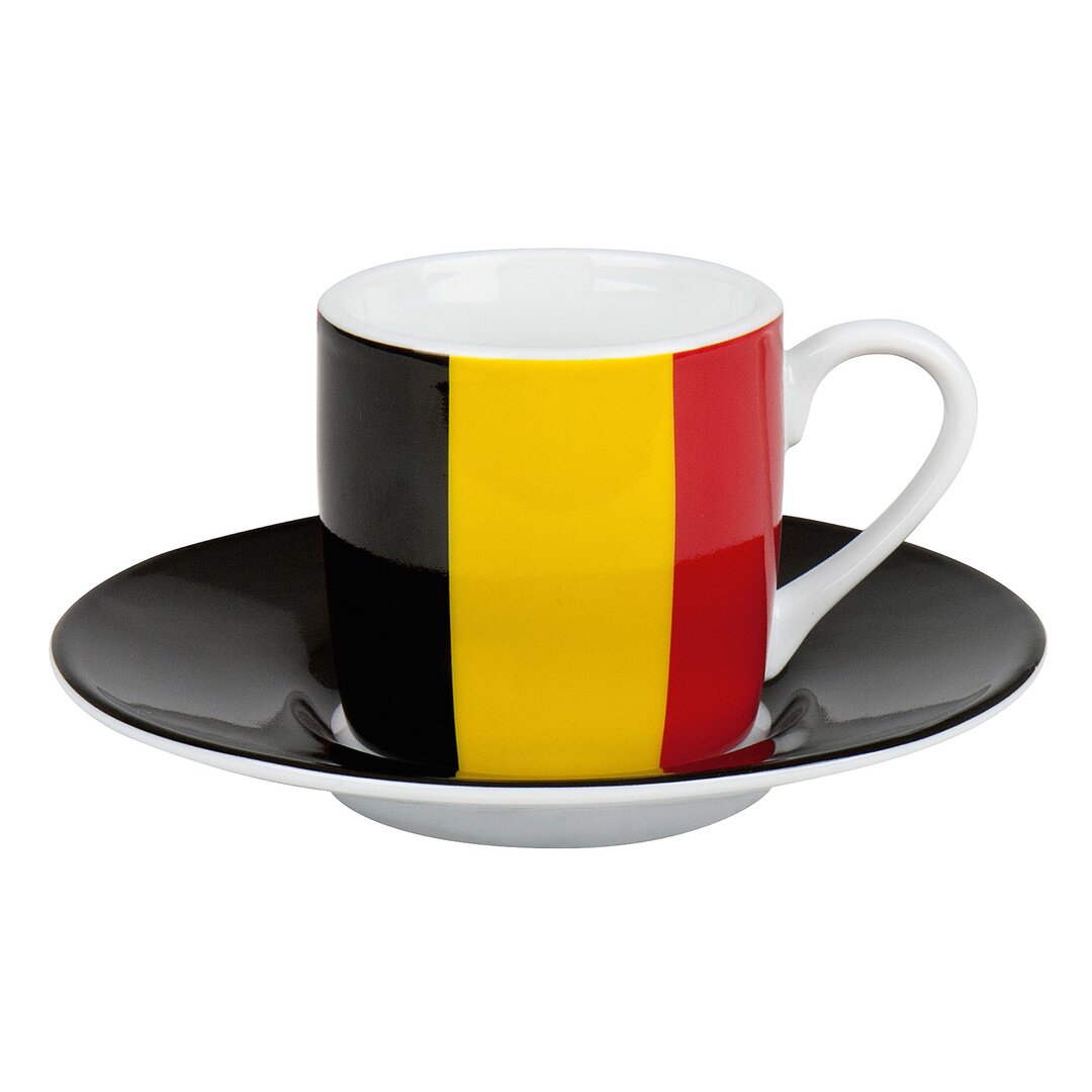 Espressotasse & Untertasse Belgische Flagge