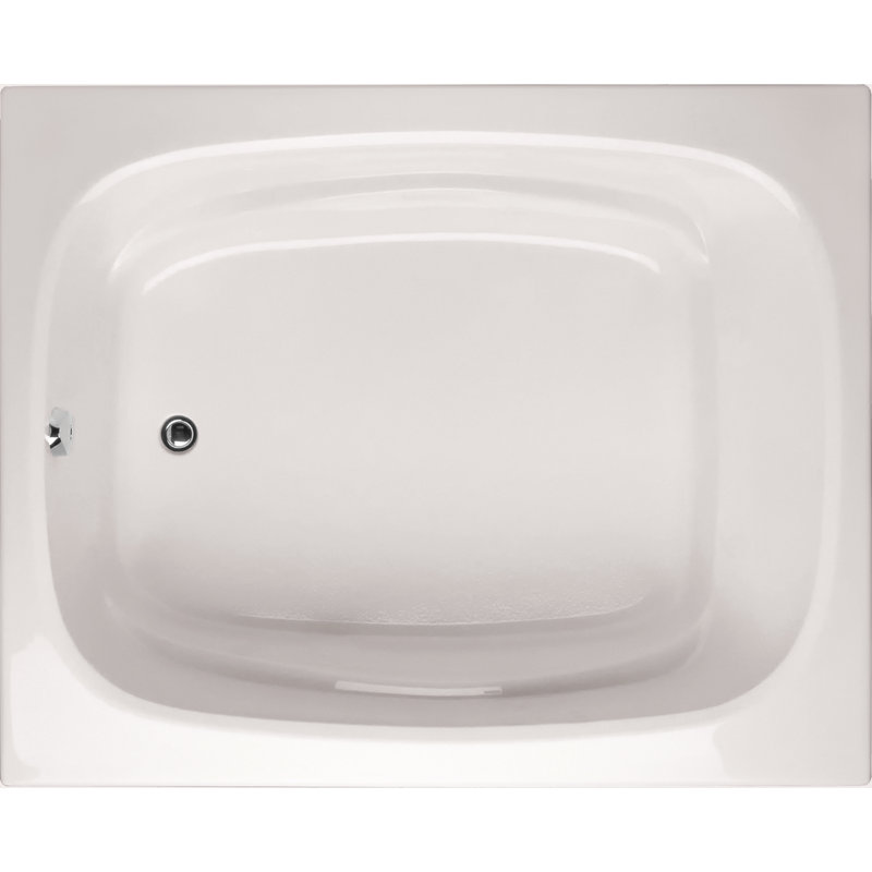 Designer Alexis 60" x 48" Drop in Air Acrylic Bathtub, Bone, Matte Black