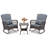 3 Pcs Patio Rocker Set Outdoor Wicker Rocking Chairs With Double-layer Coffee Table-1952425337