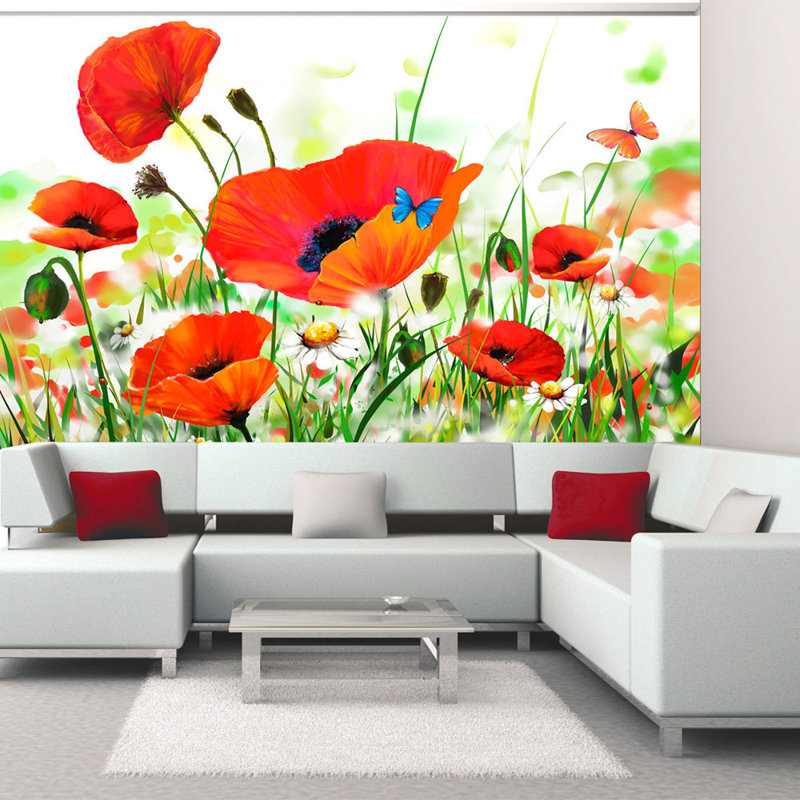 Country Poppies 2.7m x 350cm Wallpaper, 300 cm x 231 cm