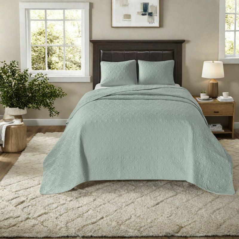 Ensembles de literie en coton confortables, conception écume de mer réversible pour la maison