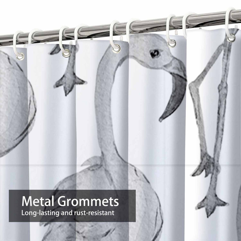 Rideau de douche imperméable Elegant Flamingo, L 72 po x l 72 po