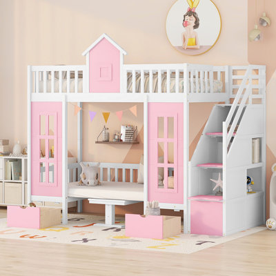 Fingal Kids Full Over Full Loft Bed with Drawers
