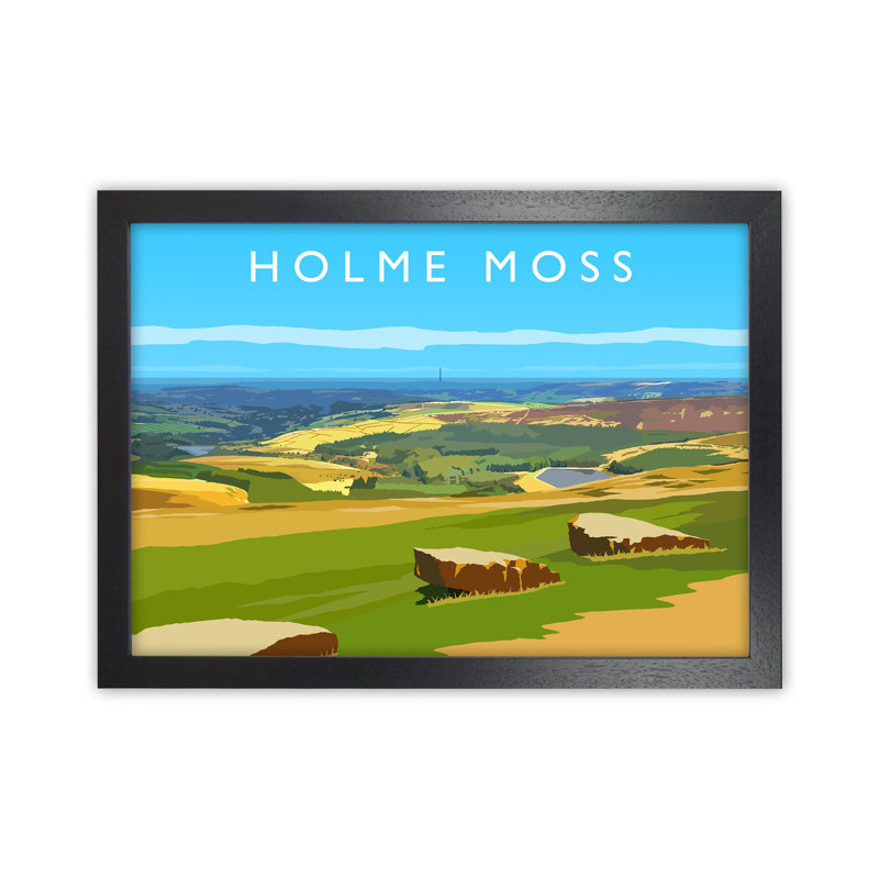 Holme Moss by Richard O'Neill - Print, 34cm H x 46cm W x 3cm D, Black Framed