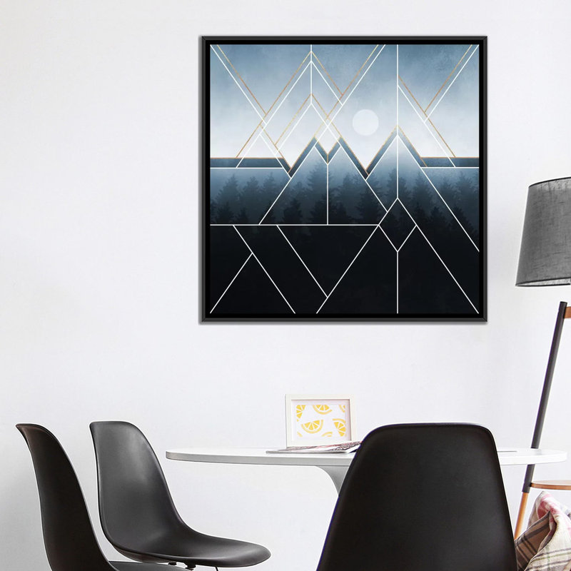 « sapins north », impression sur toile, H 18 po x l 18 po x P 1,5 po, Toile avec cadre noir, Pas de tapis