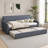 Twin Size Upholstery DayBed with Trundle and USB Charging Design, Trundle can be flat or erected