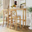 Ensemble de salle à manger à hauteur de bar pour petits espaces, table rectangulaire en bois massif 3 pièces 48 pouces avec deux chaises, coussins beige chaud