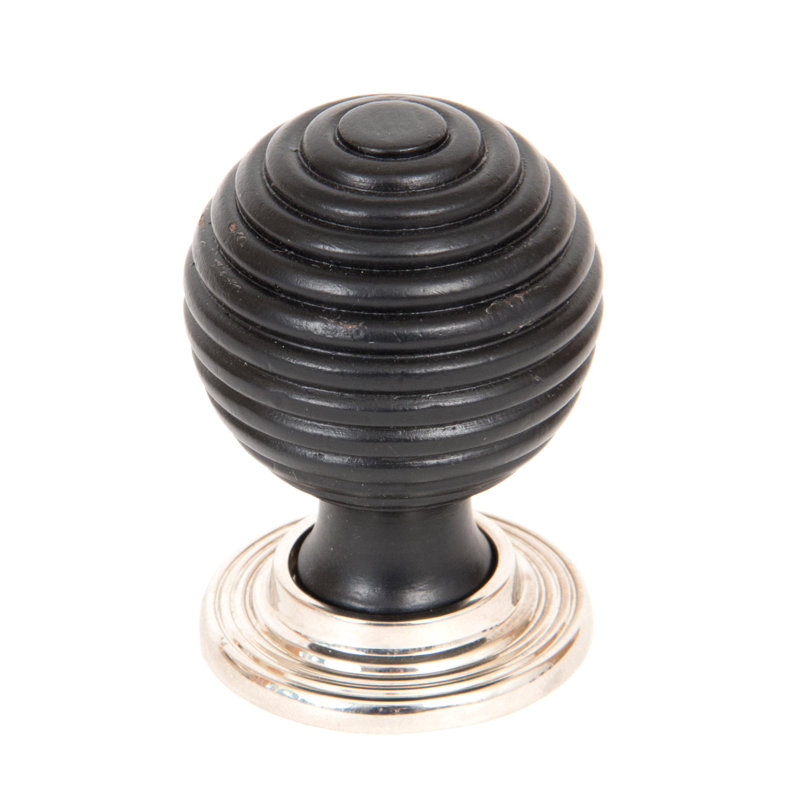 Ebony and PN Beehive Cabinet Knob 38mm Set of 6